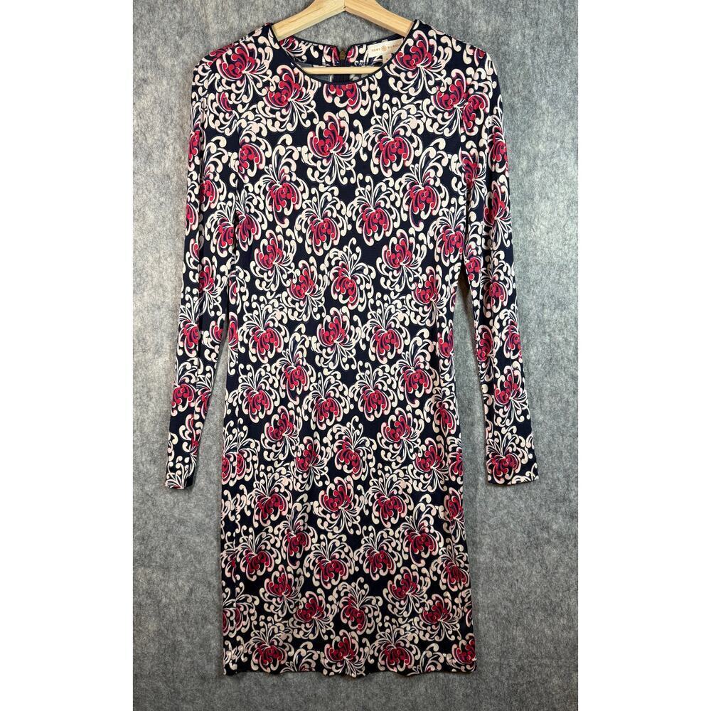 NWOT Tory Burch Flavia Long Sleeve Floral Midi 100% Silk Dress - Medium